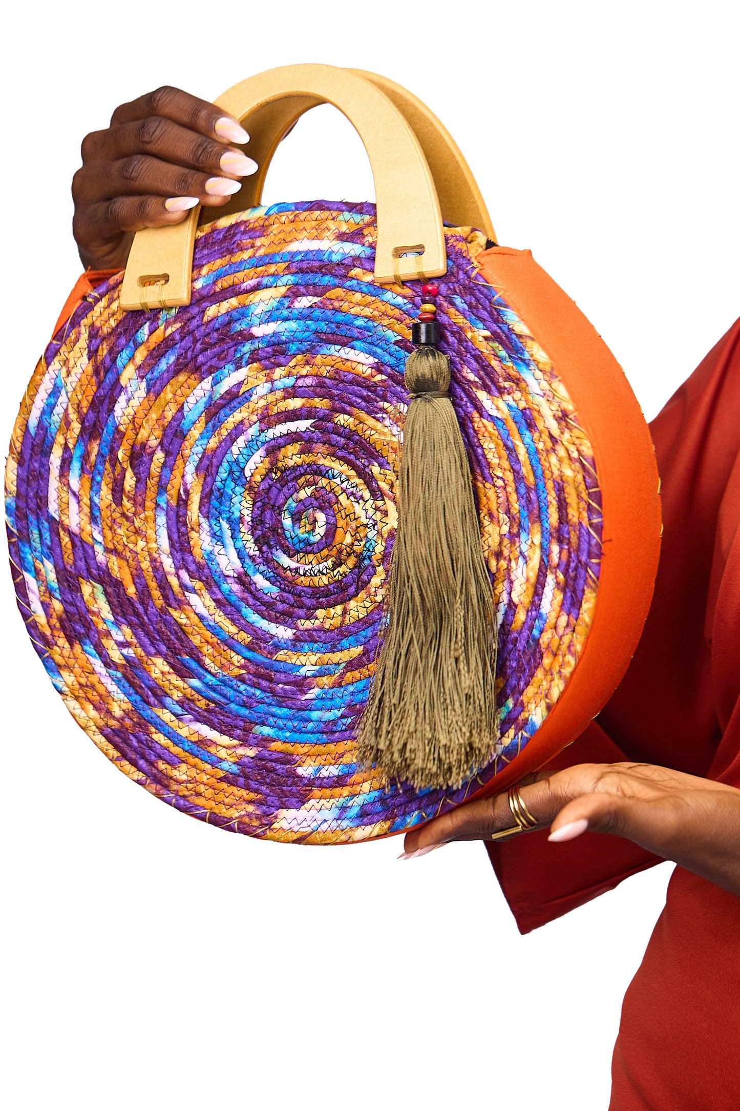 Twilight Spiral Handwoven Bag