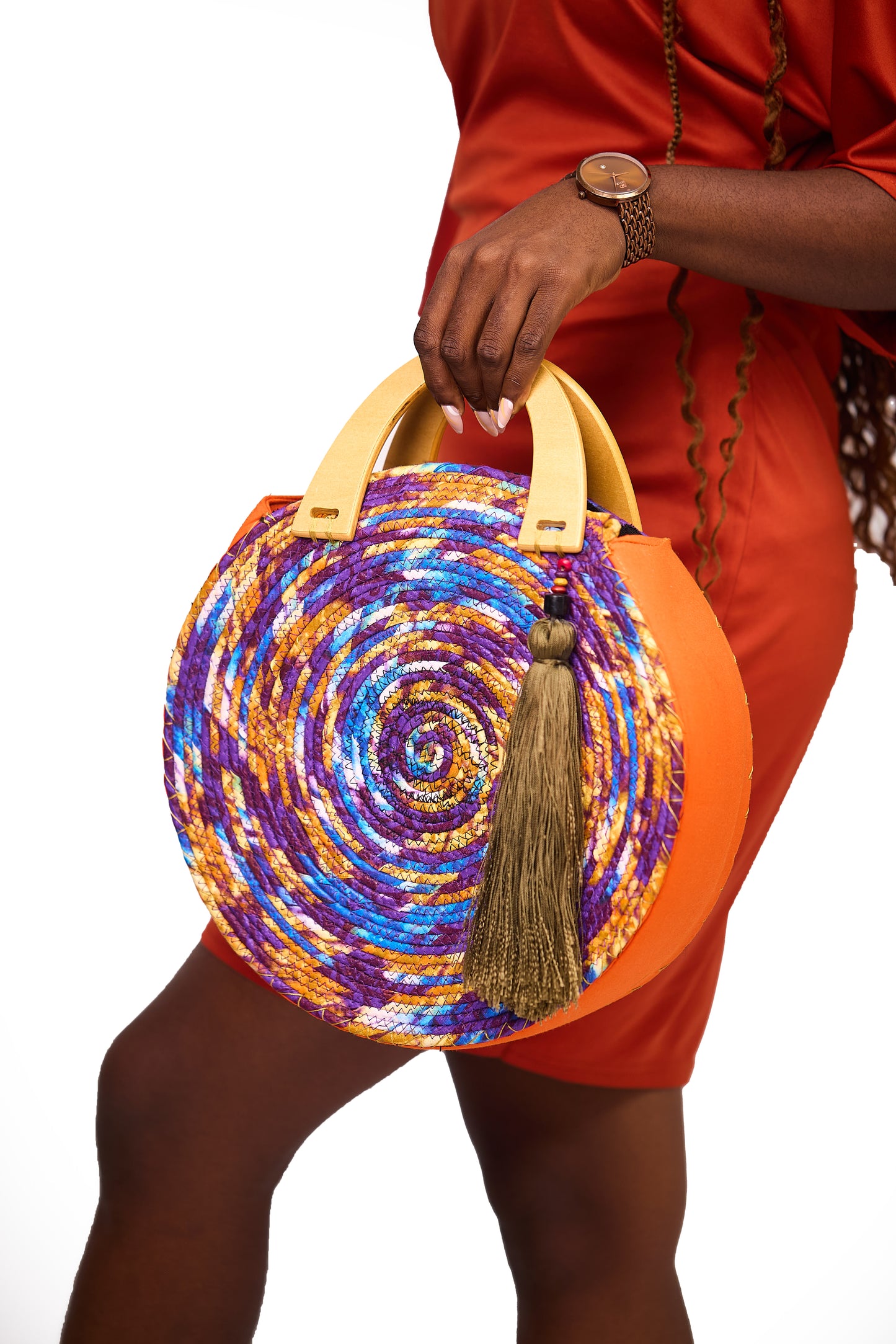 Twilight Spiral Handwoven Bag